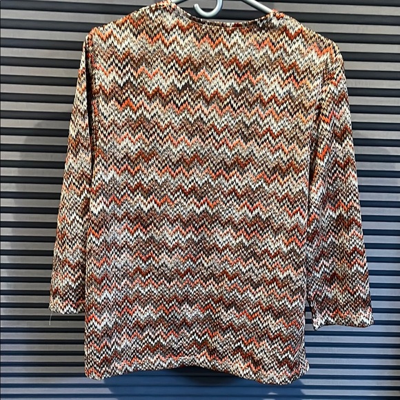 Chevron Pattern Open Front Cardigan - Picture 2 of 6